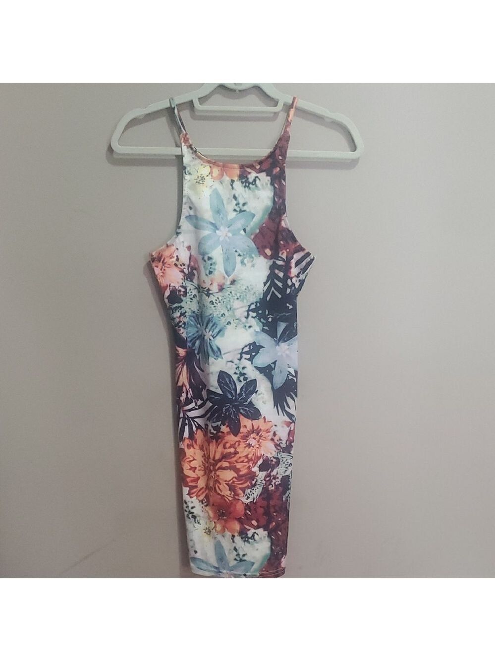 Jaase Floral Print High Neck Bodycon Dress - Multicolor Size Xs